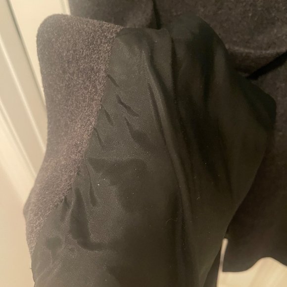 Preston & York Womens Double-Breasted Charcoal Wool Coat Size 14 - Picture 12 of 15